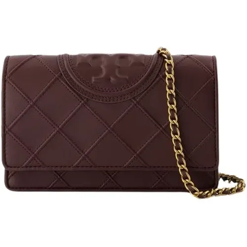 Braune Leder Soft Wallet On Chain - TORY BURCH - Modalova