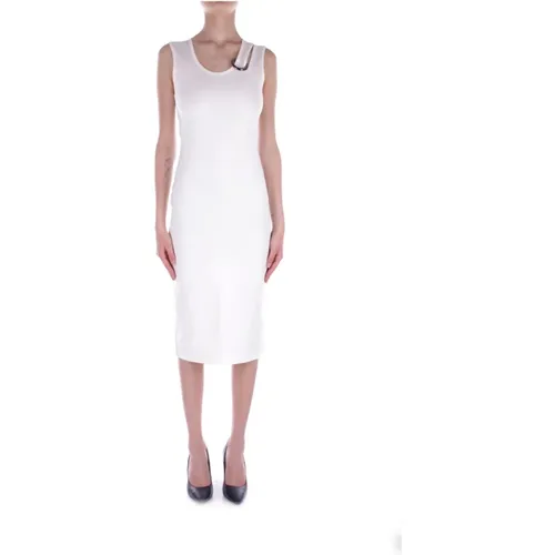 Weiße Kleid mit Ring und Cut-out , Damen, Größe: S - Costume National - Modalova