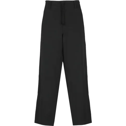 Schwarze Wollhose mit Kordelzug , Herren, Größe: M - Yohji Yamamoto - Modalova