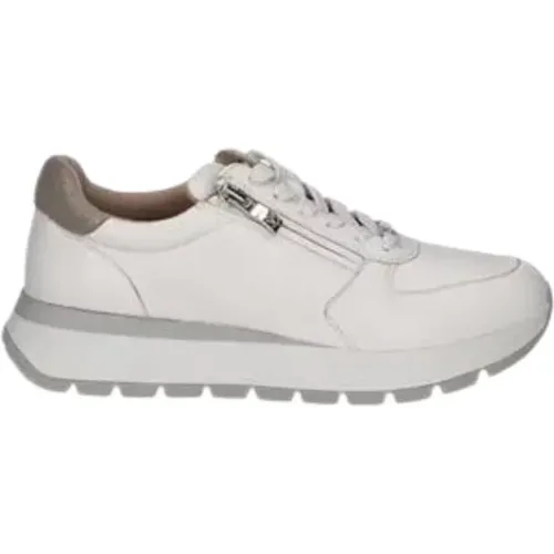 Weiße flache Schuhe mit Schnürung/Reißverschluss , Damen, Größe: 41 EU - Caprice - Modalova
