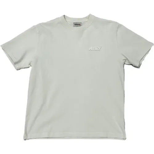 Logo Chest T-shirt - Ecru , male, Sizes: L - Autry - Modalova