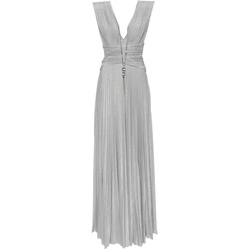 Silver Dress by , female, Sizes: M - Elisabetta Franchi - Modalova