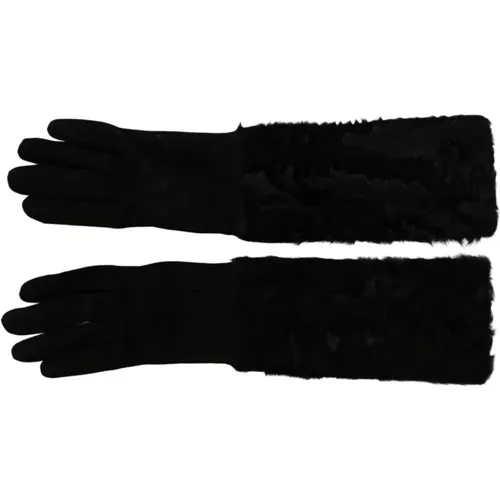 Schwarze Ellenbogenlange Handschuhe - Hohe Qualität - Dolce & Gabbana - Modalova