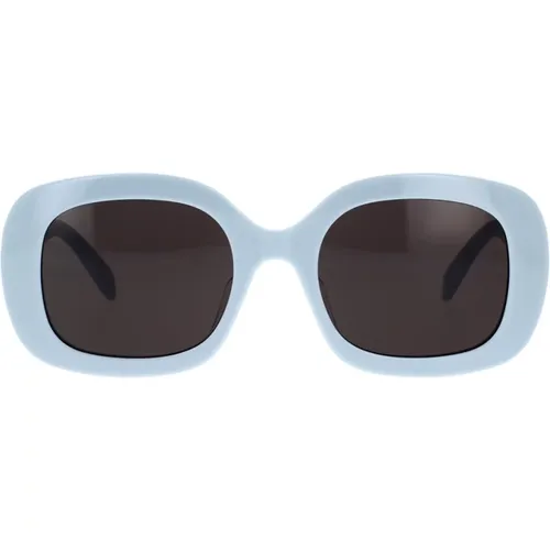 Geometric Sunglasses with Glossy Frame and Grey Organic Lenses , female, Sizes: 53 MM - Celine - Modalova