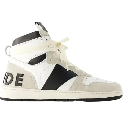 Black Leather Hi Sneakers , male, Sizes: 6 UK, 7 UK, 8 UK - Rhude - Modalova