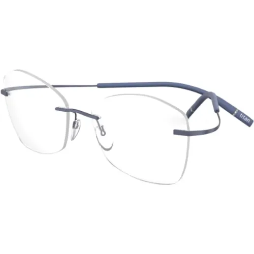 Blaue Brillenfassung THE ICON,Klassisches Bronzefarbenes Brillengestell,Ikonoische Brillenfassungen in Iridescent Violet - Silhouette - Modalova