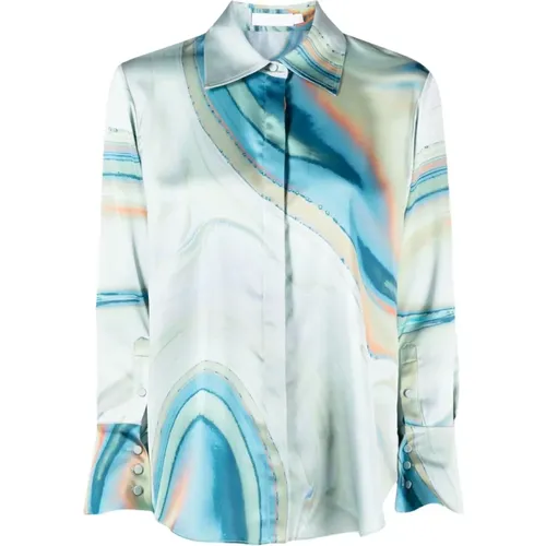 Printed satin casual blouse in multicolour , female, Sizes: S, XL, M - Simkhai - Modalova