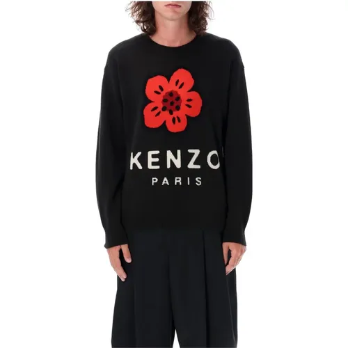 Schwarzer Blumenpullover Aw24 , Herren, Größe: XL - Kenzo - Modalova