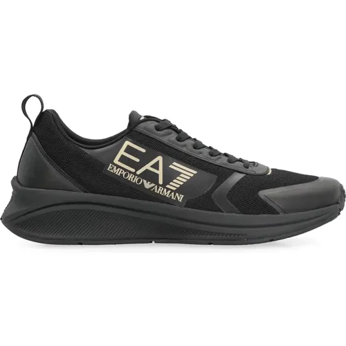 Niedrige Stoff Sneakers , Herren, Größe: 45 EU - Emporio Armani EA7 - Modalova