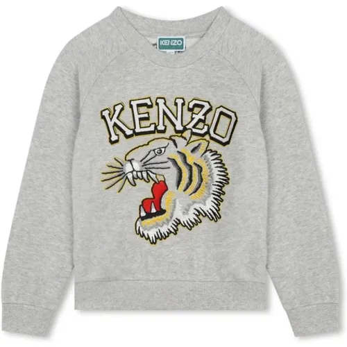 Grauer Tiger Print Sweatshirt Kenzo - Kenzo - Modalova