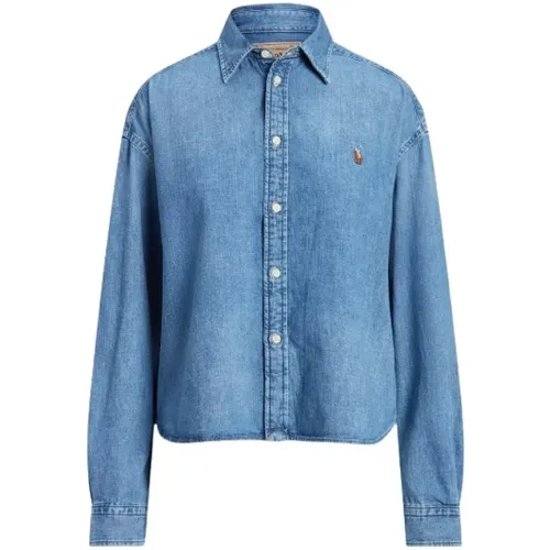 Oversized Denim Hemd , Damen, Größe: S - Polo Ralph Lauren - Modalova