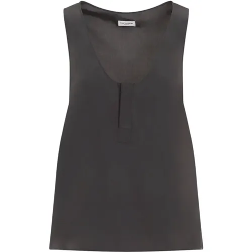 Grey Topwear Ss24 , female, Sizes: S, M - Saint Laurent - Modalova