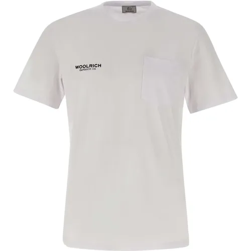 Weiße T-Shirts und Polos , Herren, Größe: 2XL - Woolrich - Modalova