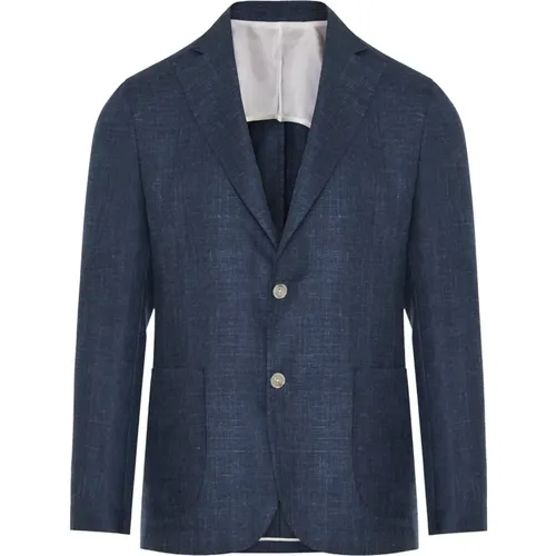 Luxury Wool Silk Linen Jacket Italy , male, Sizes: 3XL - Barba - Modalova