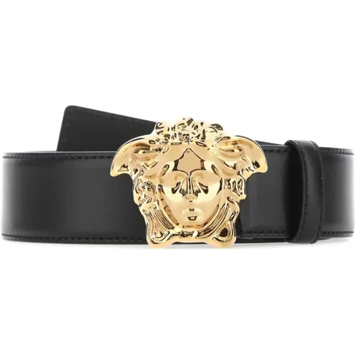 Leather La Medusa belt , male, Sizes: 90 CM, 95 CM, 100 CM - Versace - Modalova