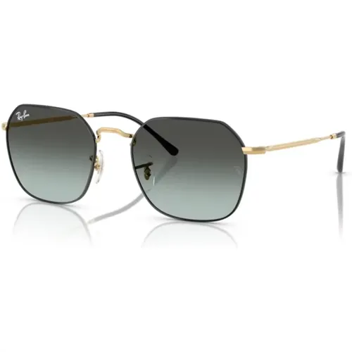 Gold and Black Sunglasses with Blue Lenses , unisex, Sizes: 53 MM - Ray-Ban - Modalova