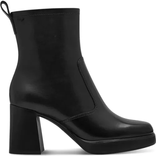 Schwarze Damen Stiefeletten mit Absatz , Damen, Größe: 36 EU - tamaris - Modalova