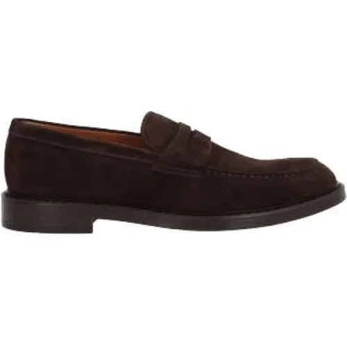 Braune Wildleder Penny Loafers , Herren, Größe: 40 EU - Doucal's - Modalova