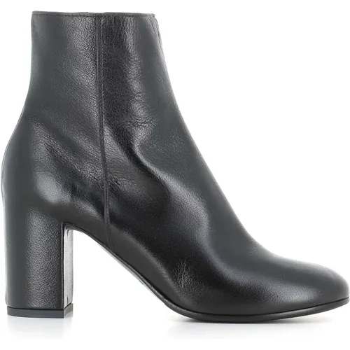 Schwarze Leder Reißverschlussstiefel , Damen, Größe: 40 EU - DEL CARLO - Modalova