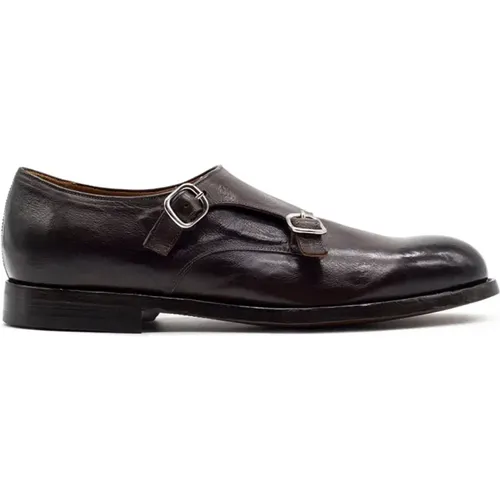 Double Buckle Leather Shoe , male, Sizes: 9 UK, 8 1/2 UK, 8 UK, 7 1/2 UK, 10 UK, 7 UK - Green George - Modalova