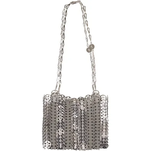 Grey Square Bag with Double Strap , female, Sizes: ONE SIZE - Paco Rabanne - Modalova