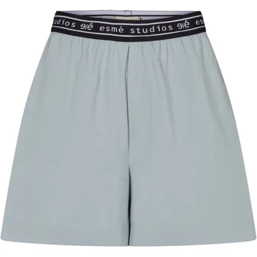 Logo Elastische Oversized Baumwollshorts , Damen, Größe: M - Esmé Studios - Modalova