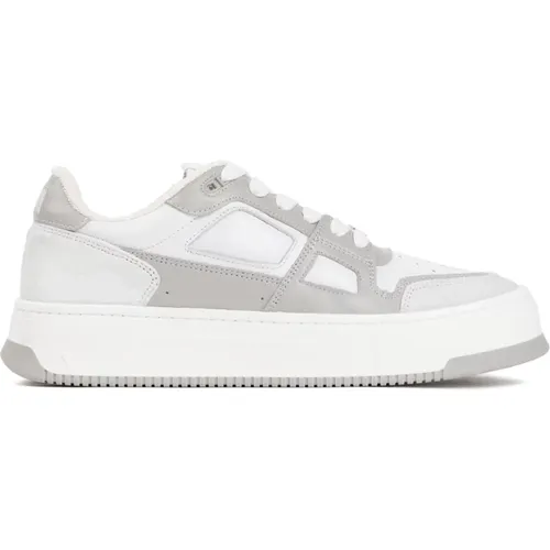 White Leather Sneakers Round Toe , male, Sizes: 10 UK - Ami Paris - Modalova