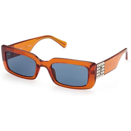 Blaue Aviator Sonnenbrille , unisex, Größe: 55 MM - Guess - Modalova