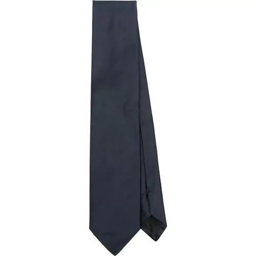 Navy Satin Duchess Tie , male, Sizes: ONE SIZE - Lanvin - Modalova