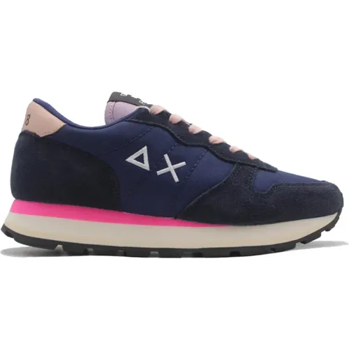 Ally Solid Navy Blue Running Sneakers , female, Sizes: 3 UK, 5 UK, 4 UK - Sun68 - Modalova