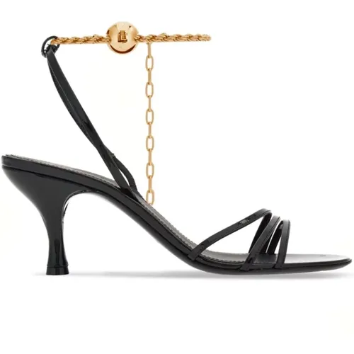 Patent Sandals with Gold-tone Hardware , female, Sizes: 3 1/2 UK, 3 UK, 4 UK - Salvatore Ferragamo - Modalova