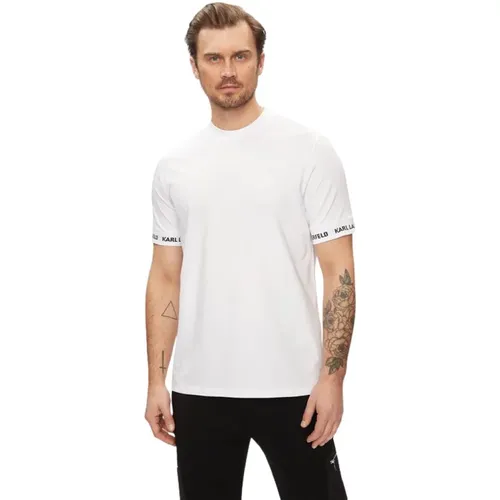 Weißes Regular Fit T-Shirt , Herren, Größe: S - Karl Lagerfeld - Modalova