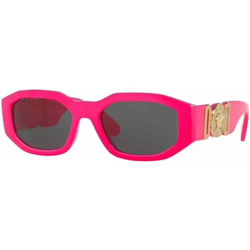 Aviator Sunglasses in Rose with Tinted Grey Lenses , female, Sizes: 53 MM - Versace - Modalova