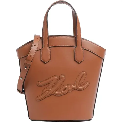 Signature Leather Shoulder Bag , female, Sizes: ONE SIZE - Karl Lagerfeld - Modalova