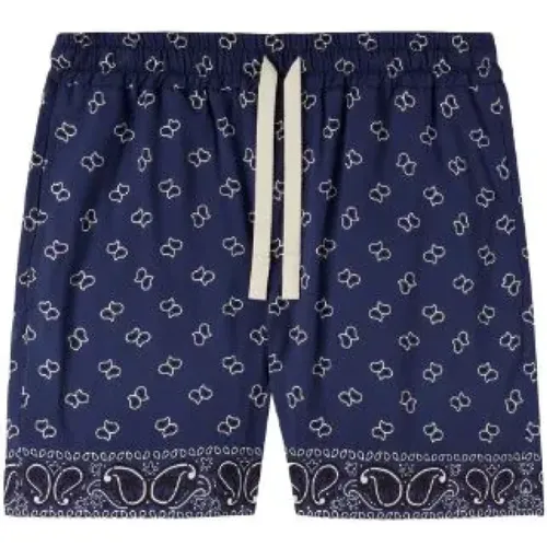 Blue Bermuda shorts cashmere print , male, Sizes: L, S - Palm Angels - Modalova