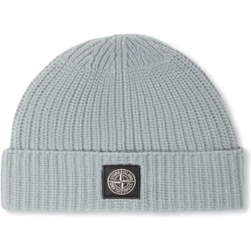 Knitted Compass Patch Hat in , unisex, Sizes: ONE SIZE - Stone Island - Modalova