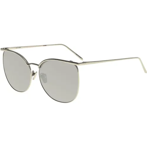 Gold Mirror Sunglasses , female, Sizes: 59 MM - Linda Farrow - Modalova