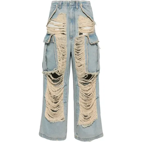 Hellblaue Denim Jeans mit Ripped Details , Damen, Größe: W26 - Darkpark - Modalova