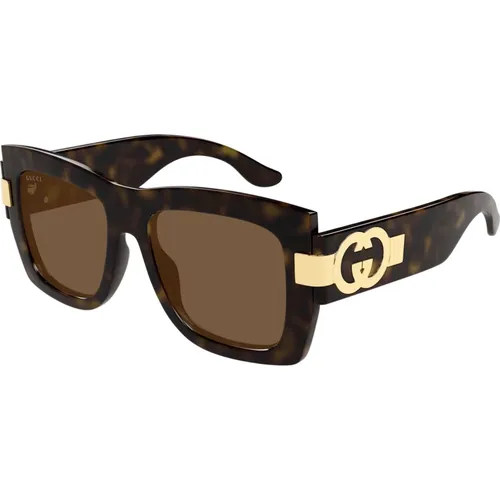 Chic Havana/ Sunglasses , female, Sizes: 54 MM - Gucci - Modalova