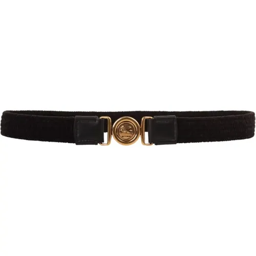 Pegaso Elasticated Belt with Leather , female, Sizes: 70 CM, 80 CM, 75 CM - ETRO - Modalova