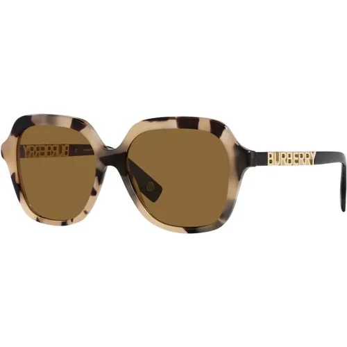 Joni BE 4389 Sonnenbrille in Havana/Bronze , Damen, Größe: 55 MM - Burberry - Modalova