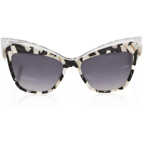 Black Cat Eye Sunglasses with Mother of Pearl , female, Sizes: ONE SIZE - Frankie Morello - Modalova