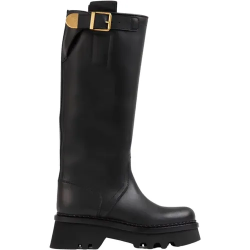 Bold and Comfortable Owena High Leather Boots , female, Sizes: 5 UK, 4 UK, 5 1/2 UK, 6 UK - Chloé - Modalova