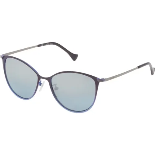 Blaue Metall Damen Sonnenbrille , Damen, Größe: 54 MM - Police - Modalova