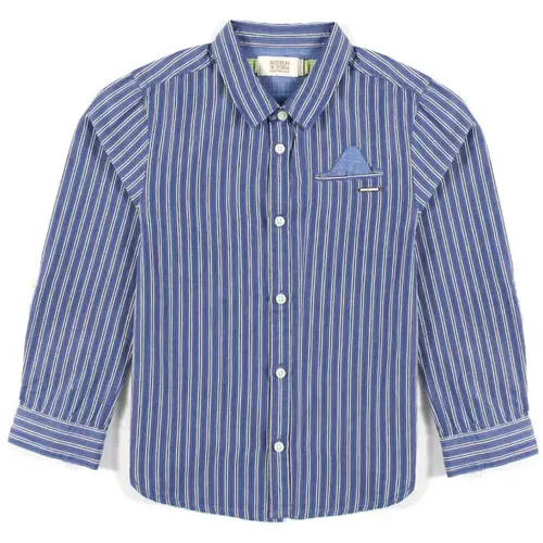 Blau-weiß gestreiftes Hemd für Jungen und Teenager - Scotch & Soda - Modalova