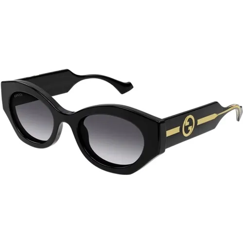 Schwarze Graue Sonnenbrille Gg1553S , Damen, Größe: 52 MM - Gucci - Modalova