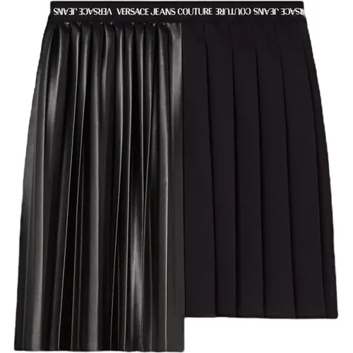 Asymmetrical Faux Leather Skirt , female, Sizes: 2XS - Versace Jeans Couture - Modalova