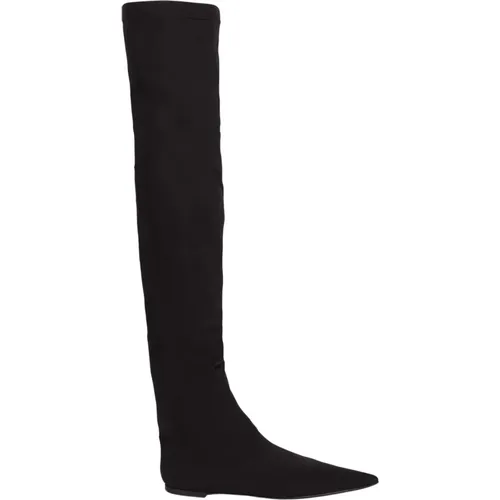 Stretch Jersey Thigh-High Boots , female, Sizes: 3 UK, 4 UK, 7 UK, 3 1/2 UK, 6 UK, 5 1/2 UK, 4 1/2 UK, 5 UK - Dolce & Gabbana - Modalova