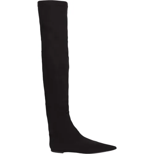 Stretch Jersey Thigh-High Boots , female, Sizes: 5 1/2 UK - Dolce & Gabbana - Modalova