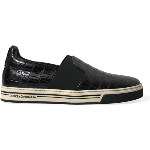 Elegante Low-Top-Sneaker aus Krokodilleder - Dolce & Gabbana - Modalova